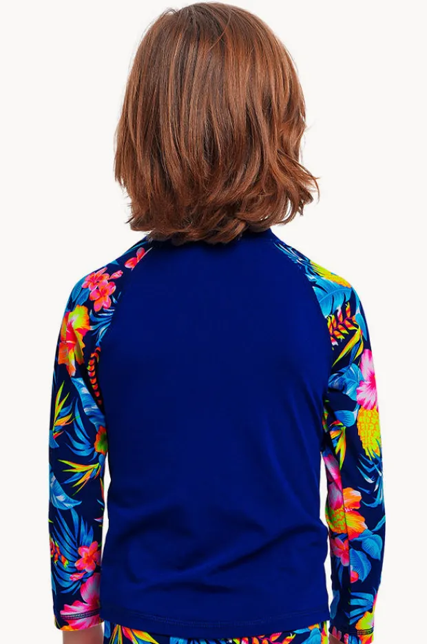 Rashies & Sunsuits|Funky Trunks Boys In Bloom Suntop In bloom navy