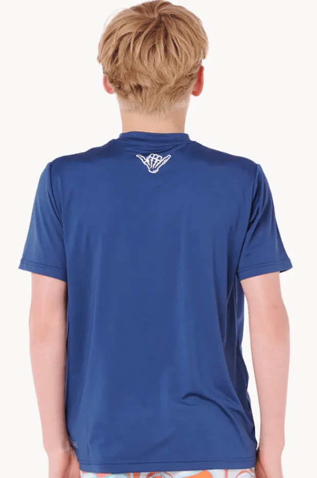 Rashies|Rip Curl Boys Island Paradiso Short Sleeve Suntop Light Navy
