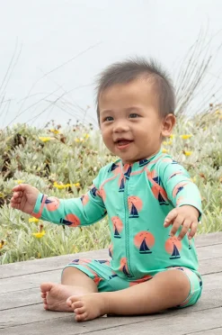 Rashies & Sunsuits|Rashies & Sunsuits|Minihaha Boys Jarvis Sunsuit Green