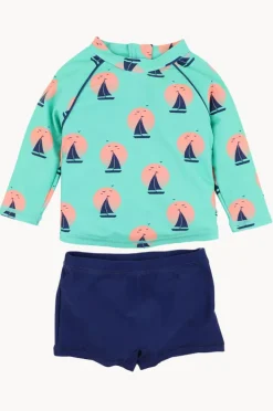 Rashies & Sunsuits|Rashies & Sunsuits|Minihaha Boys Jarvis Suntop Set Navy/green