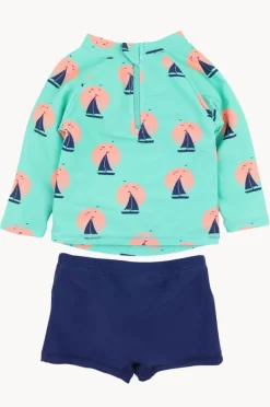 Rashies & Sunsuits|Rashies & Sunsuits|Minihaha Boys Jarvis Suntop Set Navy/green