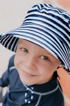 Hats|Bedhead Boys Nicki Classic Bucket Sunhat Navy/White