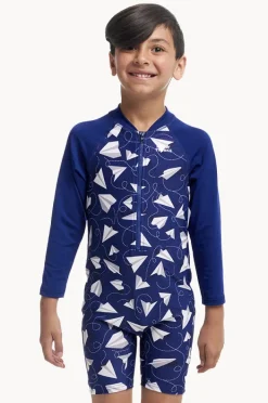 Rashies & Sunsuits|Funky Trunks Boys Paper Plain Sunsuit Navy