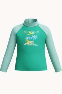 Rashies & Sunsuits|Rashies & Sunsuits|Speedo Boys Print Long Sleeve Suntop Teal