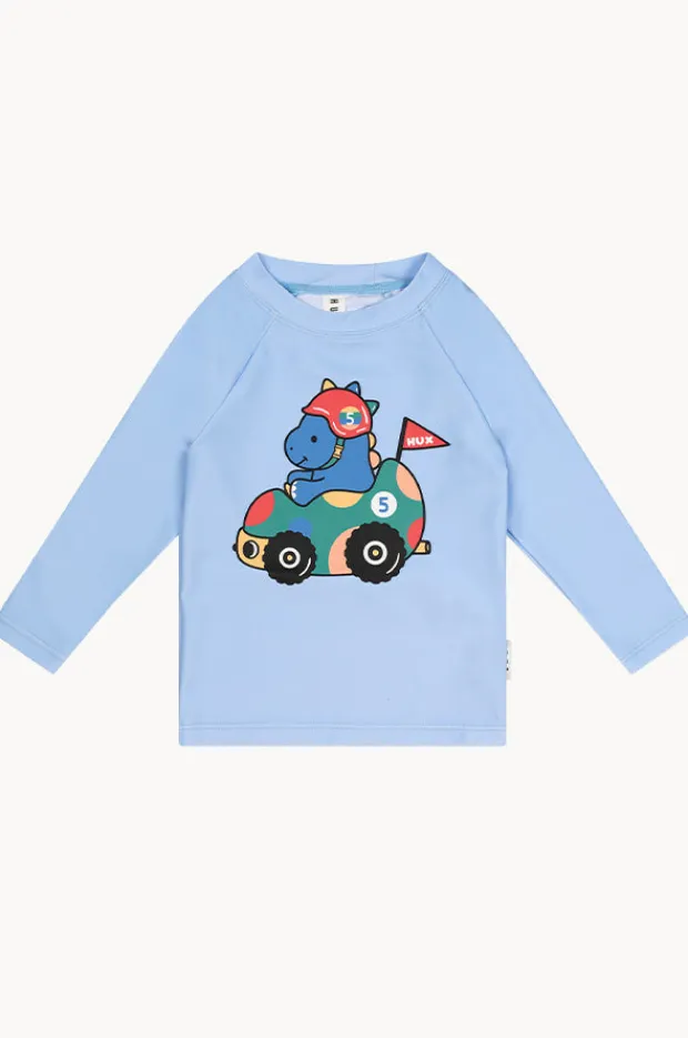 Rashies & Sunsuits|Rashies & Sunsuits|Huxbaby Boys Racer Dino Suntop Light blue
