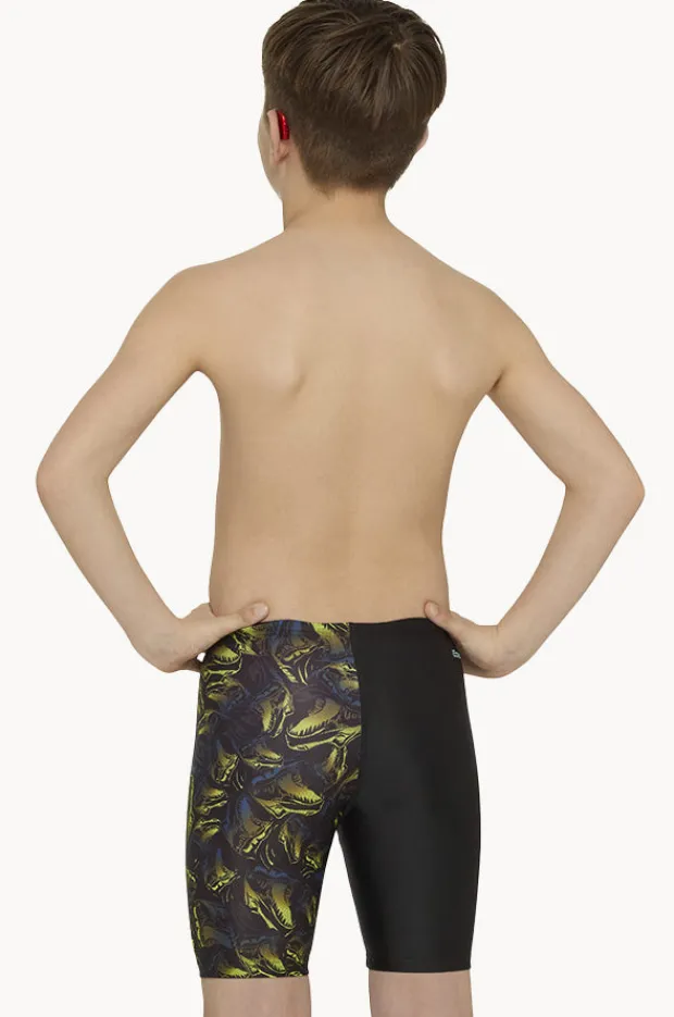 Jammers|Zoggs Boys Rex Mid Jammer Black/Yellow