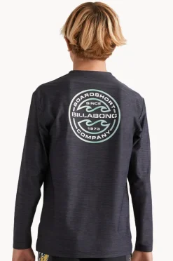 Rashies|Billabong Boys Rotor Shoreline Long Sleeve Suntop BLACK