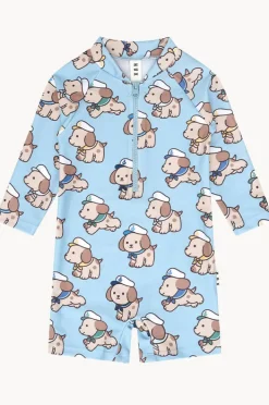 Rashies & Sunsuits|Rashies & Sunsuits|Huxbaby Boys Sailor Pup Sunsuit Marine