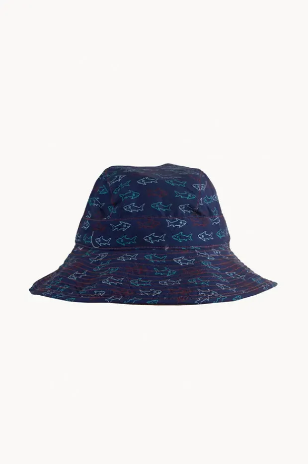 Hats|Babes In The Shade Boys Shark Bait Sunhat Navy/red