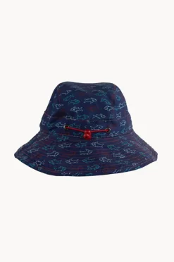 Hats|Babes In The Shade Boys Shark Bait Sunhat Navy/red