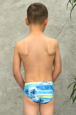 Briefs|Salty Ink Boys Shipwrecked Racer Brief Ocean