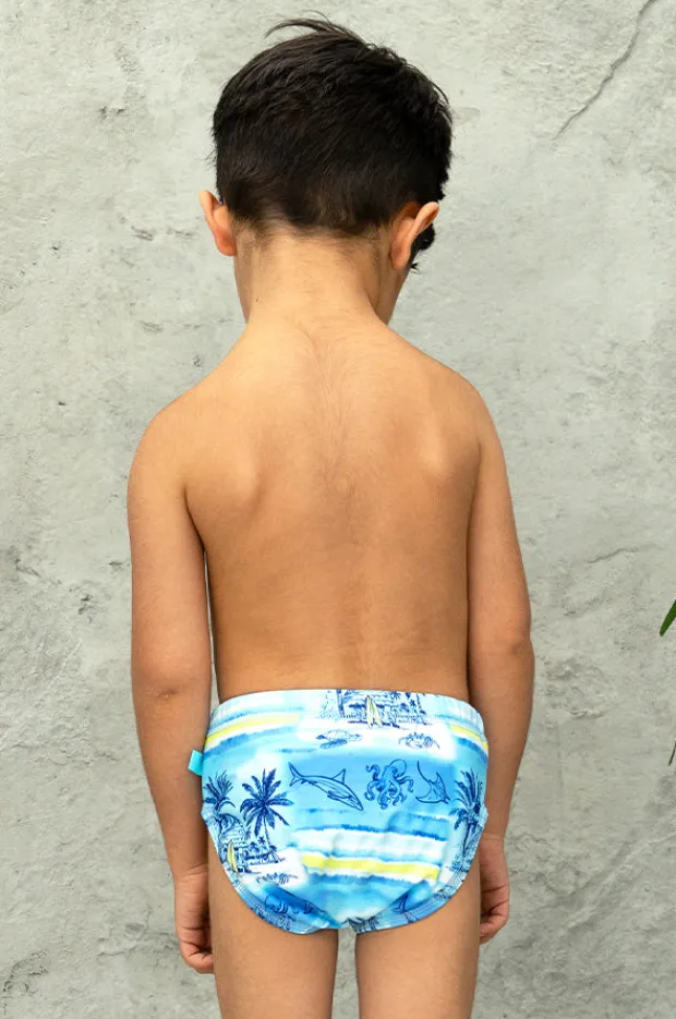 Swim Nappies|Salty Ink Boys Shipwrecked Swim Nappy