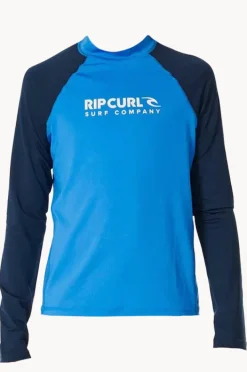 Rashies|Rip Curl Boys Shock Long Sleeve Suntop Blue