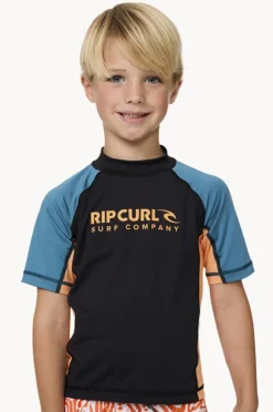 Rashies & Sunsuits|Rip Curl Boys Shock Short Sleeve Suntop Storm