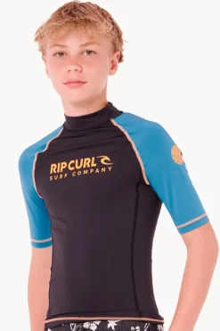 Rashies|Rip Curl Boys Shock Short Sleeve Suntop Storm
