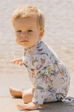 Rashies & Sunsuits|Rashies & Sunsuits|Minihaha Boys Silas Sunsuit Light green