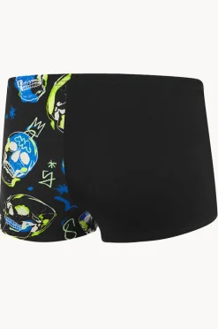 Trunks|Speedo Boys Skull Aquashort Black/blue
