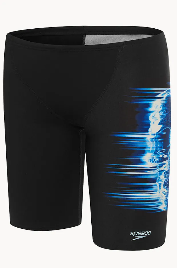 Jammers|Speedo Boys Skull V Cut Jammer Black/blue