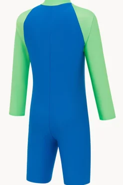 Rashies & Sunsuits|Rashies & Sunsuits|Speedo Boys Splice Long Sleeve Sunsuit Lagoon
