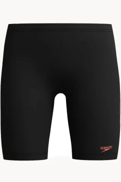 Jammers|Speedo Boys Sport Logo Jammer Black/coral