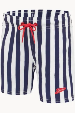 Boardshorts|Speedo Boys Stripe Shorties Boardshort Navy/white
