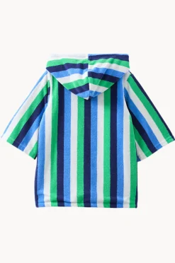Towel Robes & Ponchos|Towel Robes & Ponchos|Milky Boys Stripe Terry Towel Cover Up Green/Blue