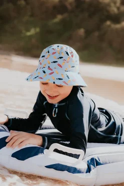 Hats|Bedhead Boys Surfboard Classic Bucket Sunhat Light Blue