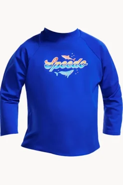 Rashies & Sunsuits|Speedo Boys Toddler Shark Long Sleeve Suntop Cobalt
