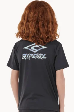 Rashies|Rip Curl Boys Tropic Daze Short Sleeve Suntop Black