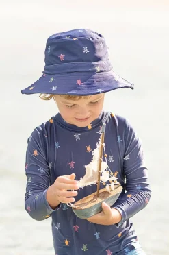 Hats|Toshi Boys Turtle Island Swim Sunhat Navy