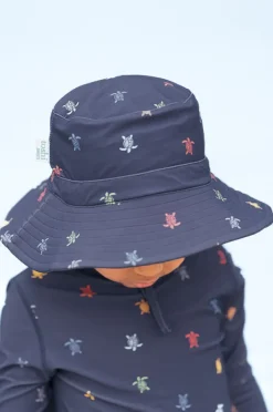 Hats|Toshi Boys Turtle Island Swim Sunhat Navy