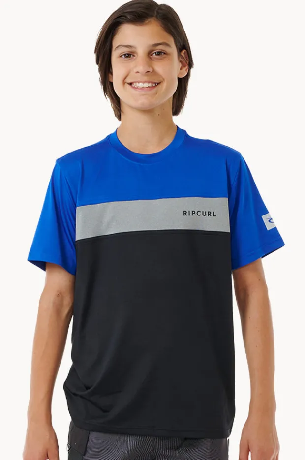 Rashies|Rip Curl Boys Undertow Short Sleeve Suntop Cobalt