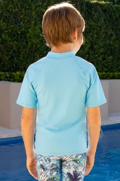 Rashies & Sunsuits|Salty Ink Boys Urban Jungle Short Sleeve Suntop Blue