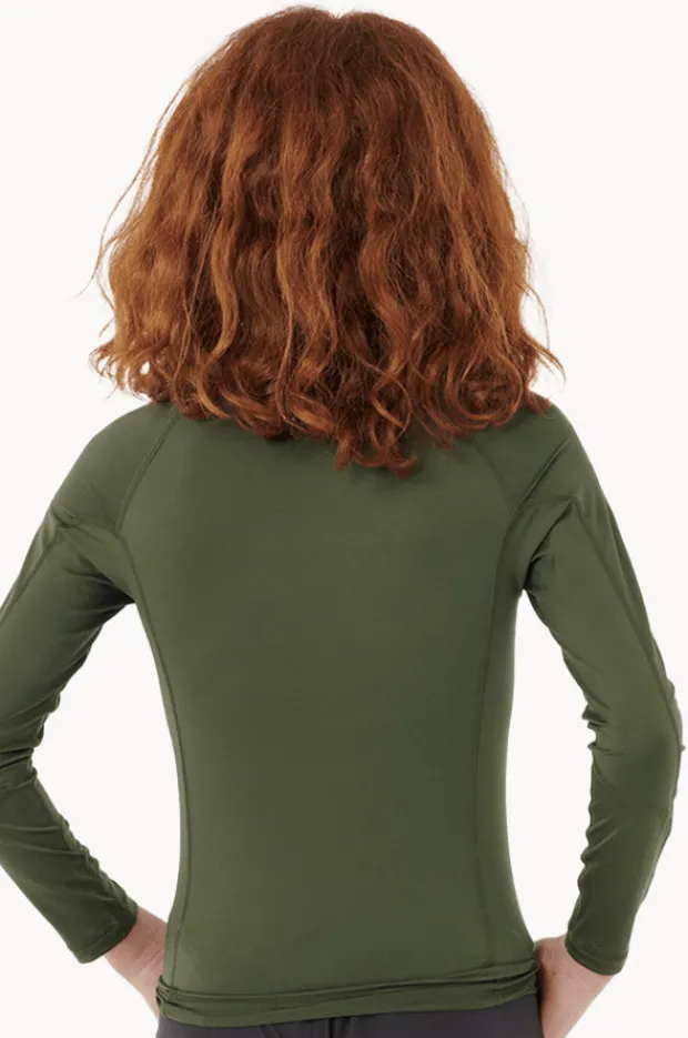 Rashies|Rip Curl Boys Waves Long Sleeve Suntop Dark Olive