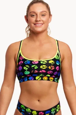 Bikini Tops|Funkita Broken Circle Sports Top Broken circle black/multi