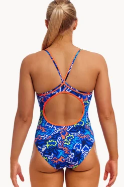 One Pieces|Funkita Broken Hearts Diamond Back One Piece Broken hearts blue