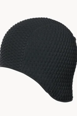 Swim Caps|3p Bubble Rubber Swim Cap Black