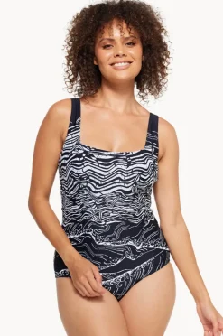 One Pieces|Togs Swimwear Budapest Binded Square Neck One Piece Black/white