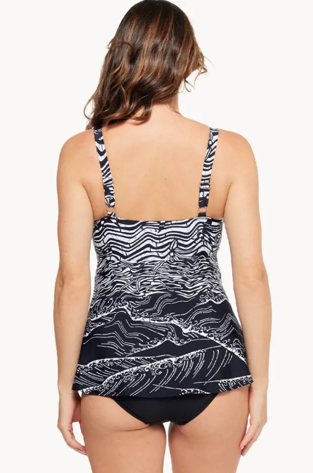 One Pieces|Togs Swimwear Budapest Scoop Neck Swim Dress Black/White