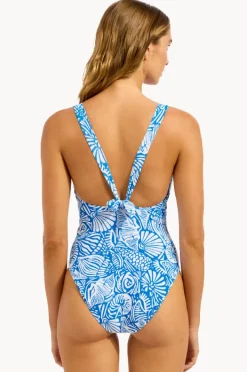 One Pieces|Seafolly C Shells Ring Front Halter One Piece Sapphire