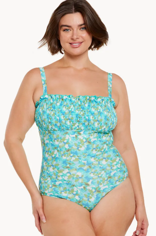 One Pieces|Capriosca Calypso Bandeau One Piece Aqua
