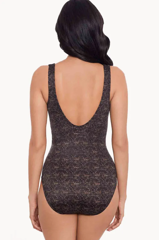One Pieces|Miraclesuit Cappadocia Criss Cross Escape One Piece Black/Brown