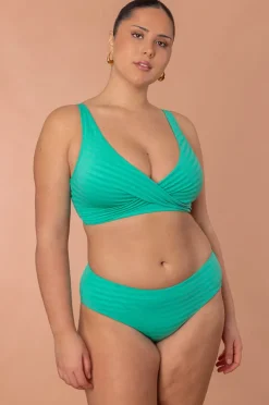 Bikini Tops|Sea Level Capri Cross Front Bra Evergreen
