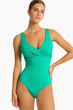 One Pieces|Sea Level Capri Cross Front One Piece Evergreen