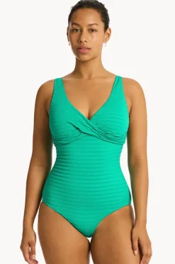 One Pieces|Sea Level Capri Cross Front One Piece Evergreen