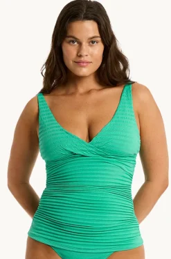 Tankini Tops|Sea Level Capri Cross Front Tankini Separate Evergreen