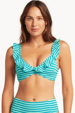 Bikini Tops|Sea Level Capri Frill French Bralette Capri aqua