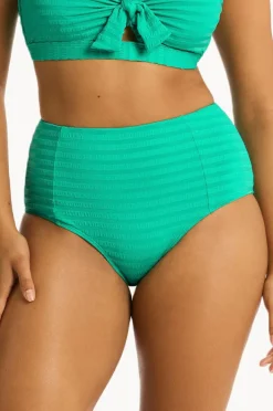 Bottoms|Sea Level Capri Panelled High Waist Pant Evergreen