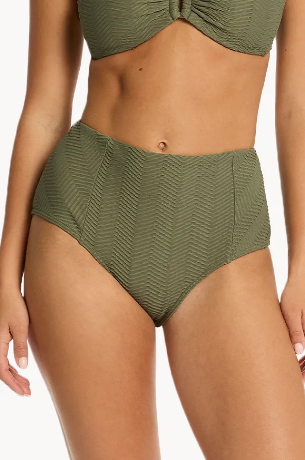 Bottoms|Sea Level Caracus Panelled High Waist Pant Khaki