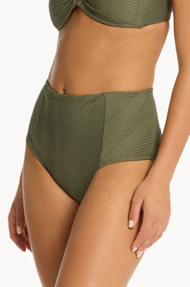 Bottoms|Sea Level Caracus Panelled High Waist Pant Khaki